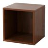 Sturdy Wood Cube Storage Organizer for Books, Decor, Study,Dark Wood
