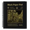 SuFly Black Paper Drawing Pad, 60 Sheets Large Sketch Book 11x14, Spiral Bound - Hardcover,90lb/150gsm Black Paper Notebook for Gel Pens.