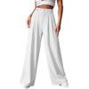 Summer Linen Pants for Women Lightweight Solid Color Trousers Yoga