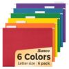 SUNEE Hanging File Folders, 6 Pack Letter Size Hanging File Folders with 1/5-Cut Tabs, Ideal for Home and Office Organization and Papers Classification,Assorted Colors