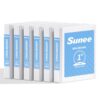 SUNEE Mini 3 Ring Binder 1 Inch 6 Pack, Clear View Binders Small 1" Round Rings Three Ring PVC-Free Non-Stick (Fit 5.5x8.5 Inches, A5) for School or Office Supplies, White