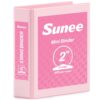 SUNEE Mini 3 Ring Binder 2 Inch 1 Pack, Clear View Binders Small 2" Round Rings Three Ring PVC-Free Non-Stick (Fit 5.5x8.5 Inches, A5) for School or Office Supplies, Pink