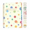 SUNEE Teacher Planner 2026-2027 Academic Year, 7 Periods Lesson Plan Book Jul 2026 - Jun 2027, 8.5"x11"Daily Weekly Monthly Organizers Horizontal Layout with Calendars, Bookmark, Tabs, Pastel Bubbles