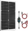 SUNER POWER 12V Solar Panel Kit 30W, Waterproof 30 Watt Solar Panel + Ultra-Smart 10A MPPT Charge Controller, Solar Battery Trickle Charger Maintainer for Boat Car RV Motorcycle Marine Automotive