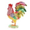 SUNGOOYUE Hand Painted Enamel Rooster Trinket Box, Crystal Rhinestone 5.5