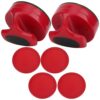 SUNGOOYUE Table Hockey Pushers Puck Set, 94mm Large Size red with 4 Pucks