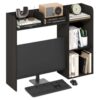 SUNHUAGTN 5-Shelf Desktop Hutch Particle Board Organizer, 9.4D X 37W 29H Inch Open Storage Desk Shelf, 10lbs Per Tier 50lbs Total Capacity Easy Assembly For Home Office Dorm Supplies & Books