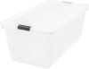 SUNHUAGTN 91 Quart Clear Plastic Storage Box With Secure Latching Lid, Stackable Organizer Bin 17-1/4"x31-1/2 x13, 4 Pack, Durable Container For Seasonal Clothes, Toys, Garage & Closet