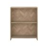SUNHUAGTN Herringbone Oak Tone 2-Shelf Open Bookcase, Compact Storage Rack, 22lbs Per Tier Lightweight Display Shelf For Dorm, Bedroom & Small Apartment Books Decor Organization