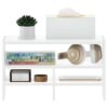 SUNHUAGTN White Composite Wood Desktop Organizer Bookcase, 7.8D X 16.4W 9.3H Inch Multi-Compartment Tabletop Storage Rack, Easy Assembly Odor-Free Desk Shelf For Office Supplies Books Home Tidying