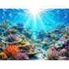 Sunlit Coral Reef with Sea Turtles, Jigsaw Puzzle for Adults, 1000 Pieces