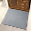 Sunlit Square Bathroom Rug 32x32, Soft Super Absorbent Bath Mat Quick Dry, Washable Bathroom Mat, Non-Slip Square Bath Rug, Cozy Shower Rugs Bathmat, Gray