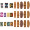 SUNNYCLUE 1 Box 31pcs Wood Hair Beads Cloth Hair Beads Fbaric Plastic Dreadlock Loc Oval Column Imitation Wooden Large Hole Braid Loose Spacers for Women Bracelet Necklace Braids Crafts Decoration