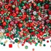 SUNNYCLUE 1 Box 454 to 714pcs Christmas Seed Beads Assorted Seed Beads Colorful Red Green Gold Round Column Crystal Small Pony Loose Spacers for Jewelry Making Women Holiday Festival Party Supplies