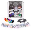 Sunny Days Entertainment Elbow Room Games Mexican Train Dominoes Set – Double 12 Color Dot Dominos Game with Tin Case & Hub for Family Fun