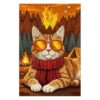 Sunset Camping Cat Wooden Jigsaw Puzzles for Adults 300 Pieces