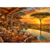 Sunset Savanna Lodge Jigsaw Puzzles for Adults 1000 Pieces