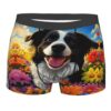 SUNZHI Border Collie Dog Floral Men'S Boxer Briefs