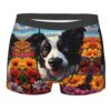 SUNZHI Border Collie Dog In Flower Field Men'S Boxer Briefs