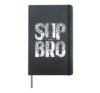 Sup Bro Girl Flower Paddle Board Hardcover Journal, Black