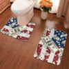 Supdreamc 2-Piece Set Memory Foam Sturdy USA Flag Toilet Rug Set