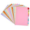 SUPERFINDINGS A5 1-12 Numbered Binder Dividers for 6 Ring A5 Multicolor Tabs Numbered Dividers 8.27x5.59in Paper Colorful Index Divider with 12 Number Tabs for 6 Hole Binders Office Filing Organize
