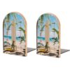 Surfboard on Wooden Wooden Bookends for Shelves 1 Pair