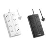 Surge Protector Power Strip, 1 White & 1 Black,6/10FT,16-Outlet,6 USB,1850W