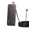 Surge Protector Power Strip, 8 Outlets, 2500W, 5.81ft Extension Power Cord