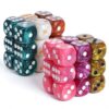 Susade 36 Pcs Polyhedral Dice 6 Sided 16mm Smooth Round Corner Dices Multicolored Acrylic Dices Set Classroom Teaching Math Learning Party Entertainment for Dice Table Games Games Board
