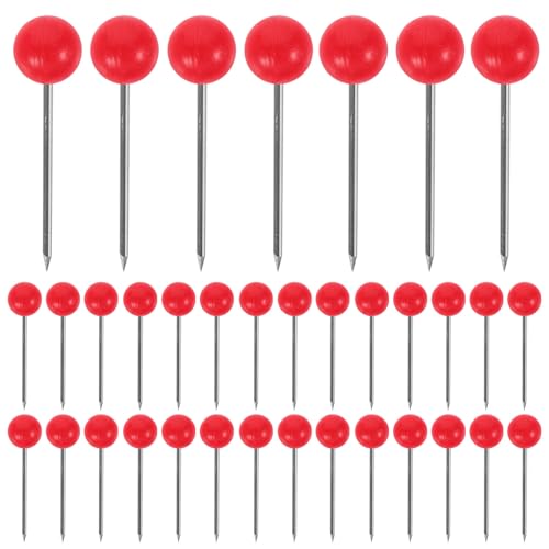 SWOOMEY 1000pcs Red Round Head Push Pins for Map and Poster Board, Stainless Steel Tip Thumb Tacks with Comfortable Grip for Travel Maps and Arts Crafts, Easy Handling and Firm Hold, 2