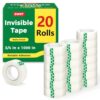 SWRT Invisible Tape Refills, 20 Rolls, 3/4 in x 1000 in, Matte Finish