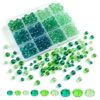 SWTHONY 480pcs Green Glass Beads for Beaded Plants, Faceted Crystal Rondelle Briolette Beads for Suncatcher Jewelry Making