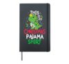 T-Rex Tree Lights Funny This Is My Christmas Pajama Shirt Hardcover Journal, Black