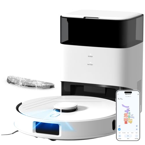 T30+ Robot Vacuum and Mop Self-Emptying with 12,000Pa, No-Collision Obstacle Avoidance, Carpet Detection, Anti-Tangle Brushes, 240 Mins, 75-Day Capacity, No-Go Zones, Home Mapping, App/Alexa Control
