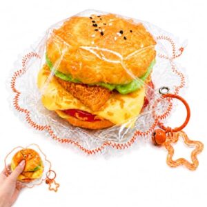 Taba Hamburger Squishy Toy, Soft Sticky Layered Burger Stress Squeeze Toy