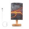 Table Lamp Orange Red Black Lava USB Powered LED Desk Lamp