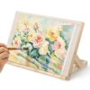 Tabletop Easel for Painting, 13 x 9.1 in Wooden Art Easel with Adjustable Angles, Portable Foldable Wood Drawing Stand for Canvas, Sketching, Drawing, Books, Tablets