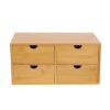 Tabletop Original Bamboo Desk Organizer - Mini Bamboo Desk Drawer Tabletop Storage Organization Box for Office Home Toiletries Supplies, No Assembly Required (4 Drawers(2+2))