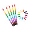 Tachiuwa 12 Pieces Sketching Drawing Pencils Set Colored Pencils Pencils Rainbow Pencils Stackable Fun DIY Build Adjustable Suitable for Kids Party