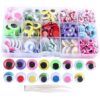 Tachiuwa 350 Pieces Wobbly Eyes Googly Wiggle Eyes Animal Eyeballs Eyelashes Craft Stickers Beads for Toy Doll DIY Crafts Scrapbooking Suitable for Home