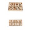 Tachiuwa Wooden Numbers Kids Learning Numbers Wood Shapes Craft Pieces with Divider Tray Natural Wood for Counting Games Sorting Practice Math