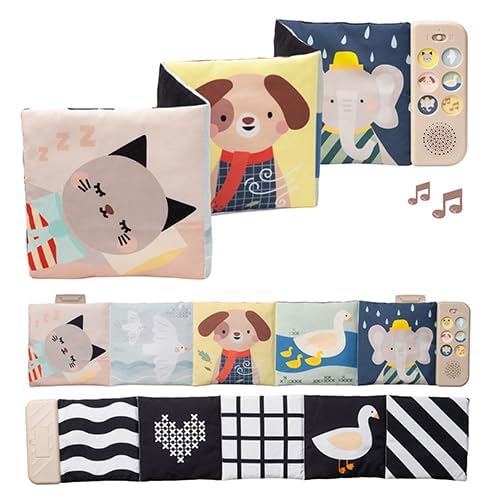 Taf Toys Newborn Soothing Book Baby Sound Books with Animal & Nature Sounds - Musical Toys for Toddlers 1-3 - Sensory & Calming for Tummy Time, pram, Stroller Ideal Gifts for 0-1 Year Old Boys Girls