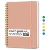 Taja Lined Spiral Journal Notebook for Women & Men, 140 Pages, College Ruled Hardcover Notebook for Work & Note Taking, Journals for Writing, A5 (6" x 8") - Nude Pink