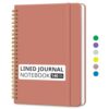 Taja Lined Spiral Journal Notebook for Women & Men, 140 Pages, College Ruled Hardcover Notebook for Work & Note Taking, Journals for Writing, A5 (6" x 8") - Muted Clay