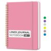 Taja Lined Spiral Journal Notebook for Women & Men, 140 Pages, College Ruled Hardcover Notebook for Work & Note Taking, Journals for Writing, A5 (6" x 8") - Pastel Pink