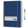 Taja Lined Spiral Journal Notebook for Women & Men, 140 Pages, College Ruled Hardcover Notebook for Work & Note Taking, Journals for Writing, A5 (6" x 8") - Gray Blue