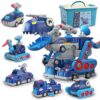 Take Apart Vehicle Magnetic Toy Transform Car Dinosaur Robot Building Tool