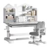 TAKEAUFLY Kids Desk and Chair Set, Hand Crank Adjustable Tilt Desk (Grey)