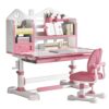 TAKEAUFLY Kids Desk and Chair Set, Height Adjustable 50° Tilt Desk (Pink)